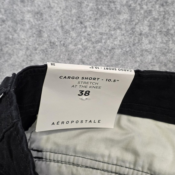Aeropostale Shorts Mens 38 Black Cargo Stretch Cotton Casual Utility Pockets - Picture 8 of 16